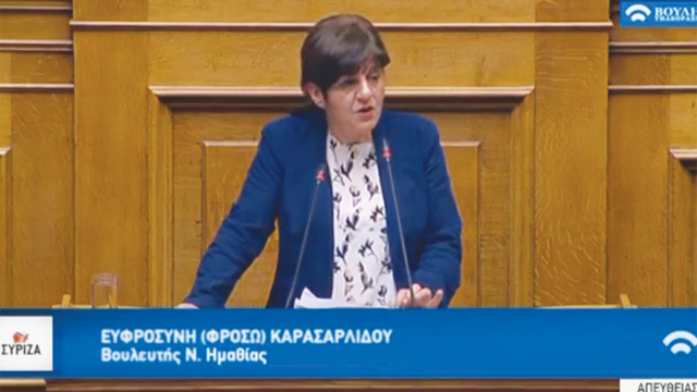 Ερώτηση Καρασαρλίδου στη Βουλή  για τα προβλήματα στις μετακινήσεις  λόγω της αναστολής του πρωινού  δρομολογίου 'Φλώρινα-Θεσσαλονίκη'