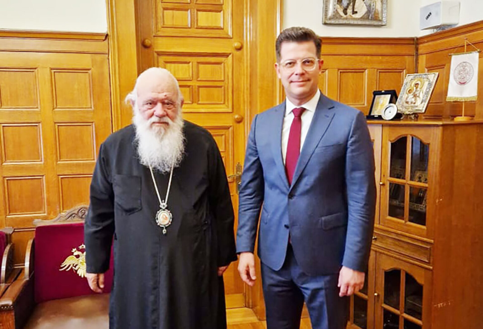 Επίσκεψη Αγγελου Τόλκα στον Αρχιεπίσκοπο Ιερώνυμο