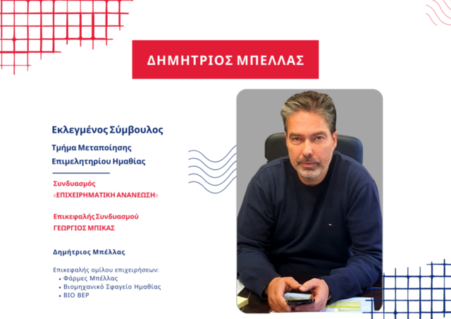 Δημήτριος Μπέλλας:'Δεσμεύομαι να εργαστώ για μια ισχυρότερη Ημαθία'
