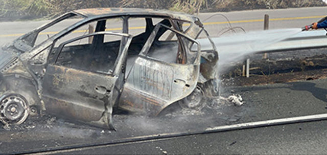 Ημαθία: Κάηκε αυτοκίνητο στην Εγνατία και προκάλεσε πυρκαγιά